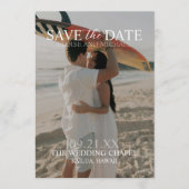 Modern Vertical Double-sided Photo Save The Date 招待状 (正面)