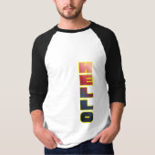 Modern Vertical Hello Graphic T-Shirt Tシャツ (正面)