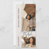 Modern Vertical Photo Strip Wedding Save the Date (正面)