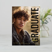 Modern Vertical PhotoPop Graduation Party 箔招待状 (立ち正面)