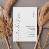 Modern Vertical Script Wedding Invitation 招待状