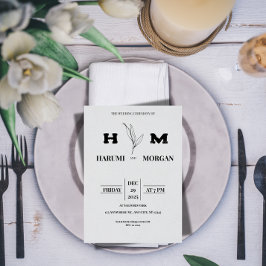 Modern Vertical Wedding Invitation 招待状