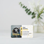 Modern Vet Clinic Business Card – White & Yellow  名刺 (スタンド正面)