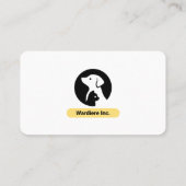 Modern Vet Clinic Business Card – White & Yellow  名刺 (裏面)