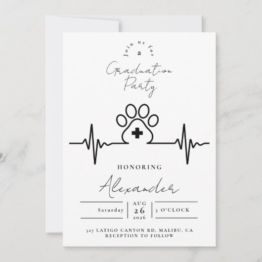 Modern Vet Med Graduation Party 招待状 (正面)