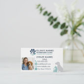 Modern Veterinary Clinic Photo Business Card  名刺 (スタンド正面)