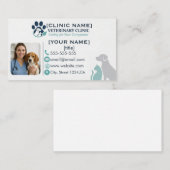 Modern Veterinary Clinic Photo Business Card  名刺 (正面/裏面)