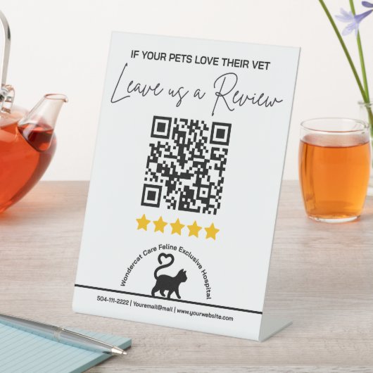 Modern Veterinary Hospital QR Code Review Request 台座サイン (インサイチュ)
