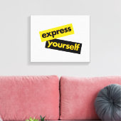 Modern, vibrant, bold graphic of Express Yourself キャンバスプリント (インサイチュ (リビング))