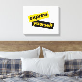 Modern, vibrant, bold graphic of Express Yourself キャンバスプリント (インサイチュ (寝室))