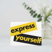 Modern, vibrant, bold graphic of Express Yourself ポストカード (スタンド正面)
