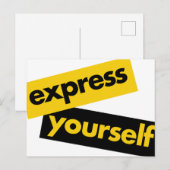 Modern, vibrant, bold graphic of Express Yourself ポストカード (正面/裏面)