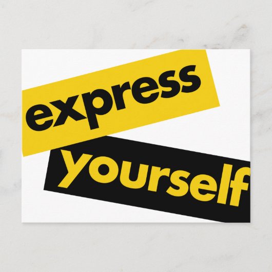 Modern, vibrant, bold graphic of Express Yourself ポストカード (正面)