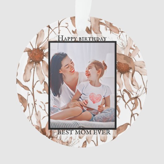 Modern vibrant color mother photo art オーナメント (正面)