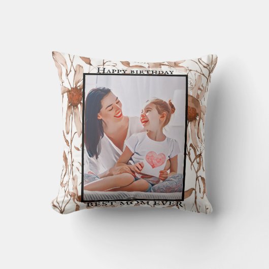 Modern vibrant color mother photo art クッション (正面)