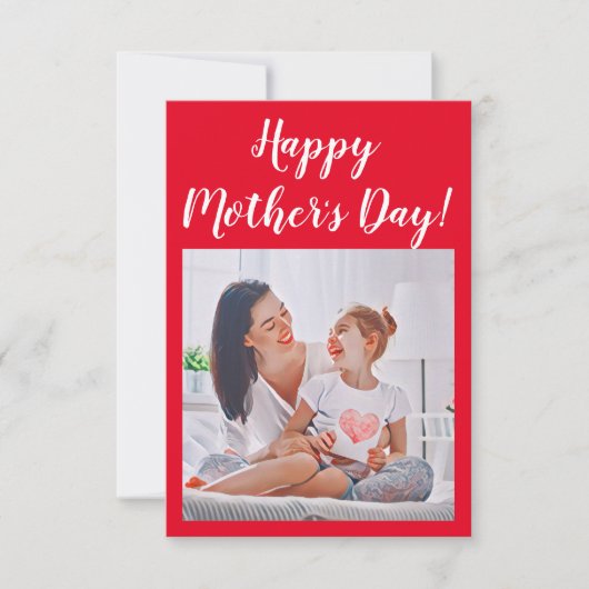 Modern vibrant color mother photo art サンキューカード (正面)
