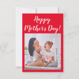 Modern vibrant color mother photo art サンキューカード