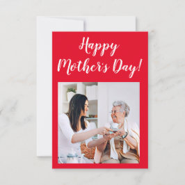 Modern vibrant color mother photo art サンキューカード