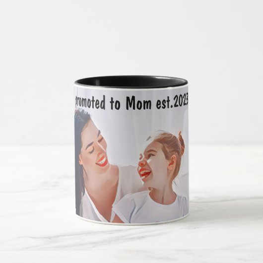 Modern vibrant color mother photo art マグカップ (中央)