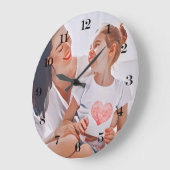 Modern vibrant color mother photo art ラージ壁時計 (傾斜)