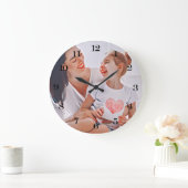 Modern vibrant color mother photo art ラージ壁時計 (ホーム)
