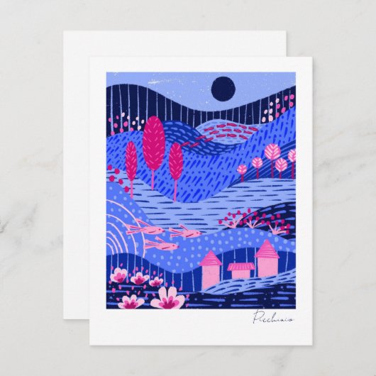 Modern Vibrant Dreamscape Notecard (正面/裏面)