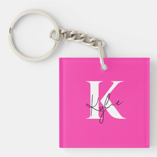 Modern Vibrant Personalized Monogram Name -  キーホルダー (正面)