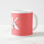 Modern Vibrant Personalized Monogram Name - ジャンボコーヒーマグカップ (正面右)