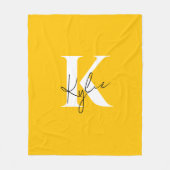 Modern Vibrant Personalized Monogram Name -  フリースブランケット (正面)