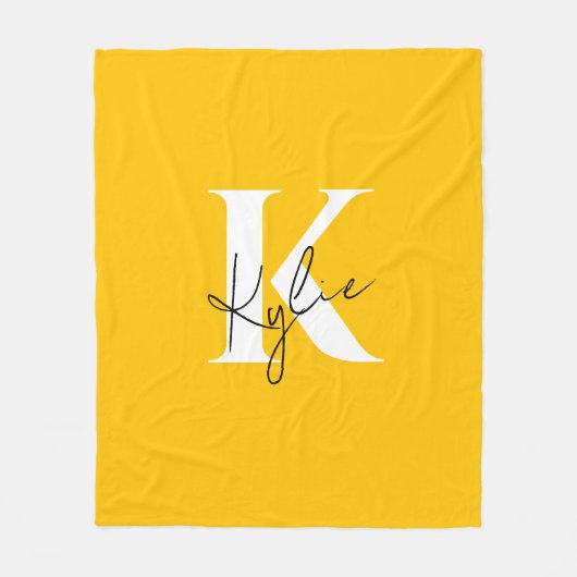 Modern Vibrant Personalized Monogram Name -  フリースブランケット (正面)