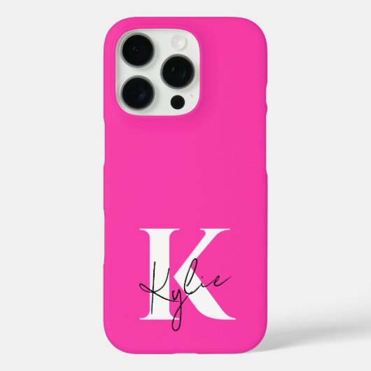Modern Vibrant Personalized Monogram Name Case-Mate iPhoneケース (裏面)