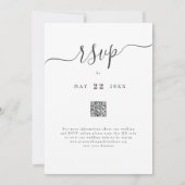 Modern Vibrant Pink Orange Floral Wedding QR Code 招待状 (裏面)