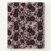 Modern Victorian Black Lace Blush Pink Journal ノートブック (裏面)