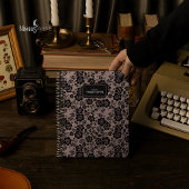 Modern Victorian Black Lace Blush Pink Journal ノートブック