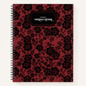 Modern Victorian Black Lace Deep Red Journal ノートブック (正面)