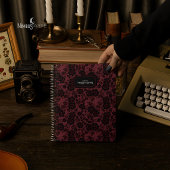 Modern Victorian Black Lace Deep Red Journal ノートブック