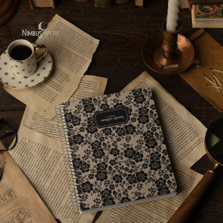 Modern Victorian Black Lace Ivory Journal ノートブック