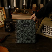Modern Victorian Black Lace Sage Green Journal ノートブック