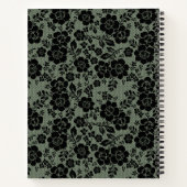 Modern Victorian Black Lace Sage Green Journal ノートブック (裏面)
