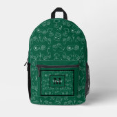 Modern Video Game Controller Gamer Monogram Green プリントバックパック (正面)