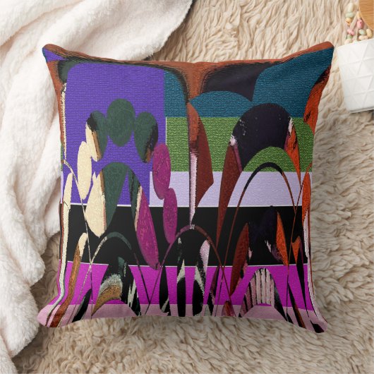 Modern Vine Leaf Floral クッション (ブランケット)