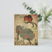 Modern Vintage French Dancer collage Postcard ポストカード (スタンド正面)
