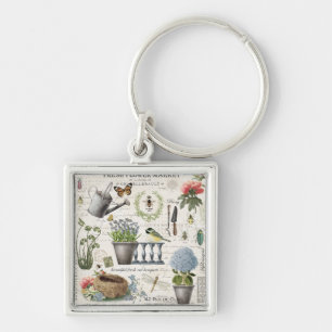 Modern Vintage french farmhouse flower garden キーホルダー