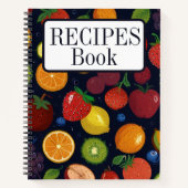 Modern Vintage Personalized Recipe Notebook ノートブック (正面)