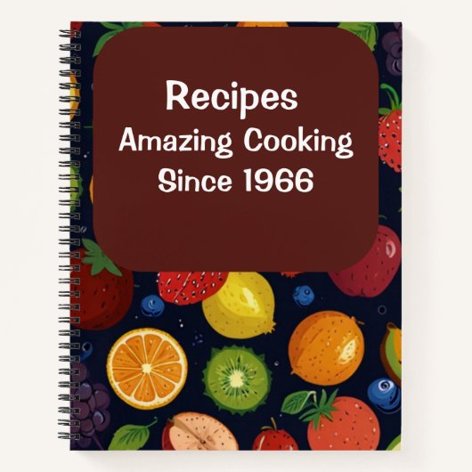 "Modern Vintage Personalized Recipe Notebook" ノートブック (正面)