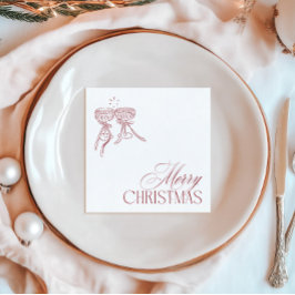 Modern Vintage Red Christmas Party 縁ありカクテルナプキン