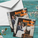 Modern Vintage Retro Bold Typography Photo Wedding<br><div class="desc">Modern Vintage Retro Bold Typography Photo Wedding Save The Date magnet. Fun,  nostalgic,  vintage style photo wedding save the date. Perfect for unique,  fun,  and quirky couples planning a simple wedding or forest wedding. Bold retro font typography.  Custom inquires: info@pgcodesigns.com</div>