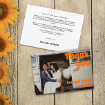 Modern Vintage Retro Bold Typography Photo Wedding サンキューカード<br><div class="desc">Modern Vintage Retro Bold Typography Photo Wedding Thank You Card. Fun,  nostalgic,  vintage style photo wedding thank you card. Perfect for unique,  fun,  and quirky couples planning a simple wedding or forest wedding. Bold retro font typography.  Custom inquires: info@pgcodesigns.com</div>