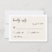 Modern Vintage Retro Handwriting Wedding 出欠カード (正面)