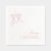 Modern Vintage Rose Gold Christmas Party  箔ナプキン (正面)